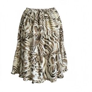 Petite brown & cream size 6P skirt elastic waist